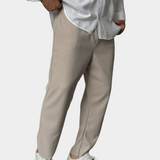 Elegant Trousers with Vertical Structure and Stretch Comfort