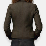 Elegant Tweed Jacket with Luxurious Velvet Details