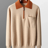Cashmere Zip-Up Polo Shirt