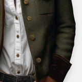 Elegant Tweed Jacket with Luxurious Velvet Details