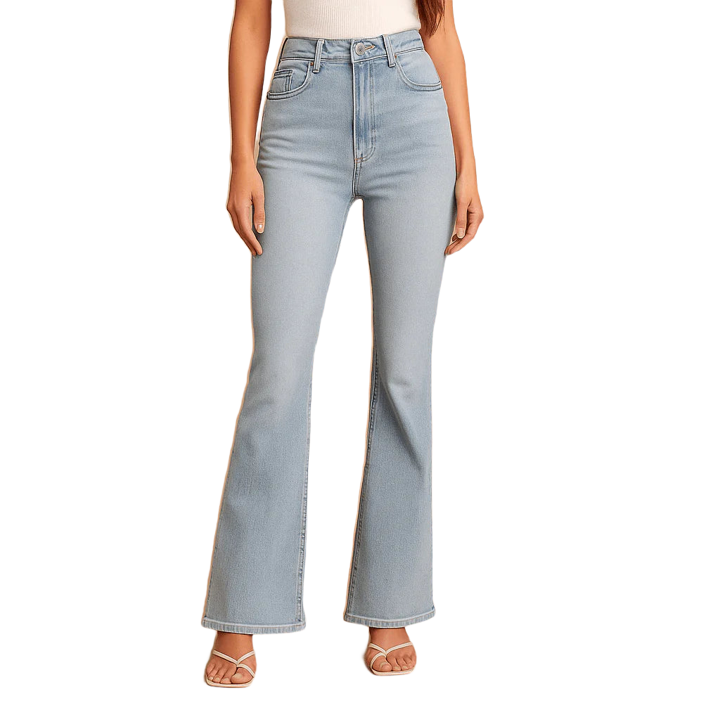 Damskie jeansy z dopasowaną nogawką - Denim